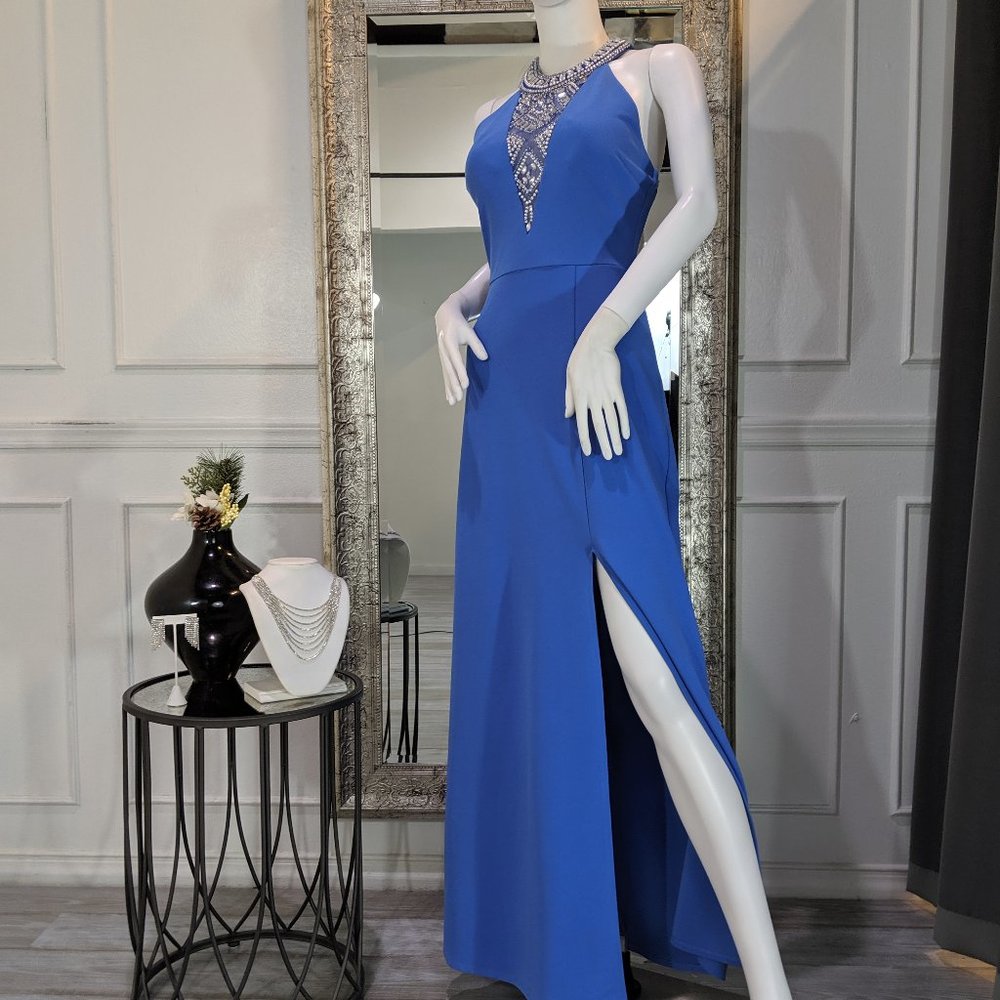 Sky Blue Formal Evening Prom Dress Gown